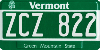 VT license plate ZCZ822