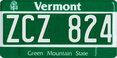 VT license plate ZCZ824