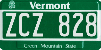 VT license plate ZCZ828