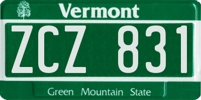 VT license plate ZCZ831