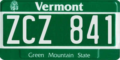 VT license plate ZCZ841