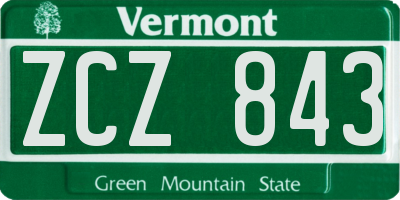 VT license plate ZCZ843
