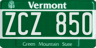 VT license plate ZCZ850
