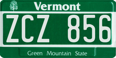 VT license plate ZCZ856