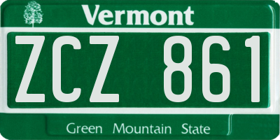 VT license plate ZCZ861