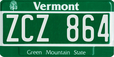 VT license plate ZCZ864