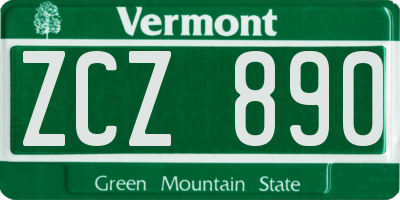 VT license plate ZCZ890
