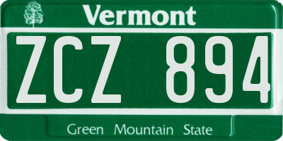 VT license plate ZCZ894