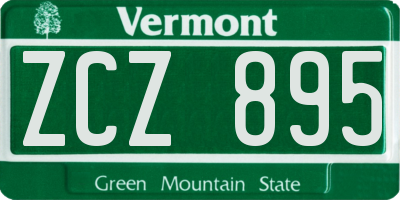 VT license plate ZCZ895