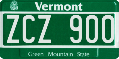 VT license plate ZCZ900