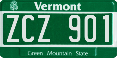 VT license plate ZCZ901