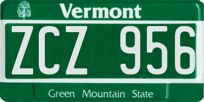VT license plate ZCZ956