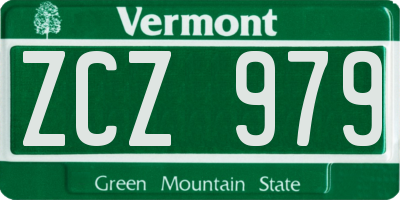 VT license plate ZCZ979