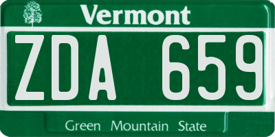 VT license plate ZDA659