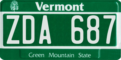 VT license plate ZDA687