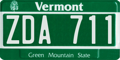 VT license plate ZDA711