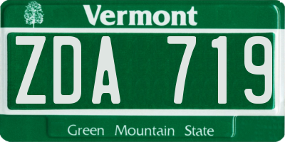 VT license plate ZDA719