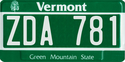 VT license plate ZDA781