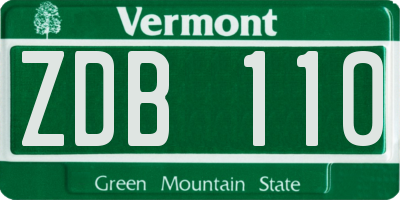 VT license plate ZDB110
