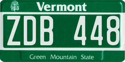 VT license plate ZDB448