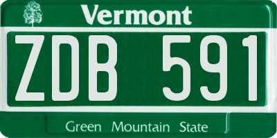 VT license plate ZDB591