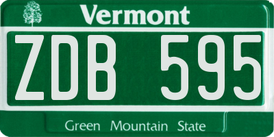 VT license plate ZDB595