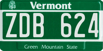 VT license plate ZDB624