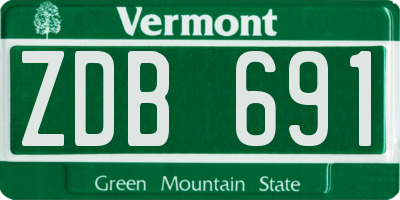 VT license plate ZDB691