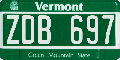 VT license plate ZDB697