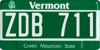 VT license plate ZDB711