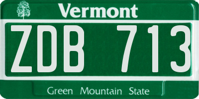 VT license plate ZDB713