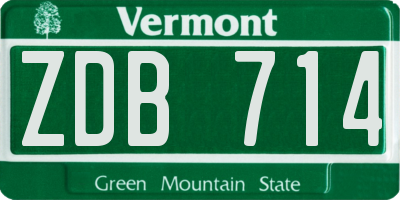 VT license plate ZDB714