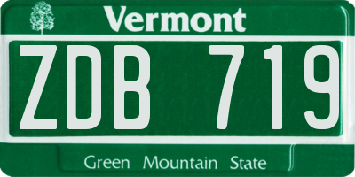 VT license plate ZDB719