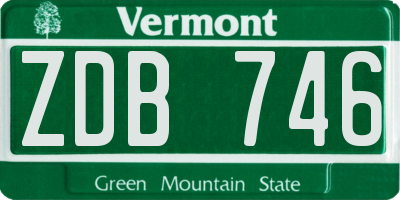 VT license plate ZDB746