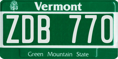 VT license plate ZDB770