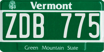 VT license plate ZDB775