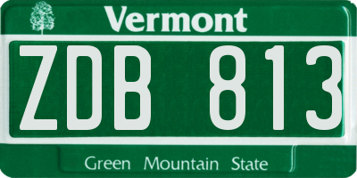 VT license plate ZDB813