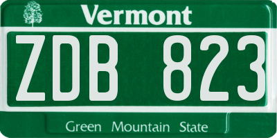 VT license plate ZDB823