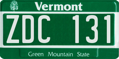 VT license plate ZDC131