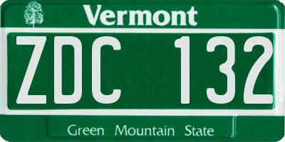 VT license plate ZDC132