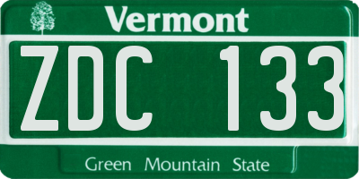 VT license plate ZDC133