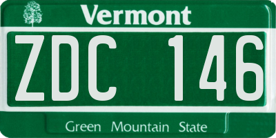 VT license plate ZDC146