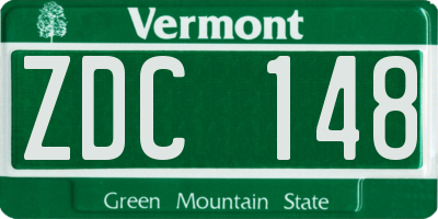 VT license plate ZDC148