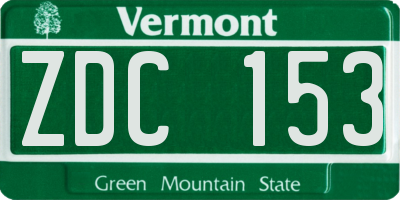 VT license plate ZDC153