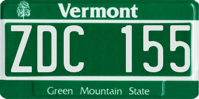 VT license plate ZDC155
