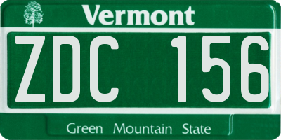 VT license plate ZDC156