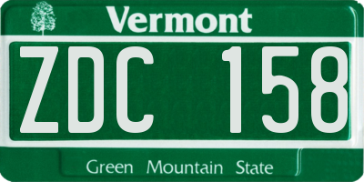 VT license plate ZDC158