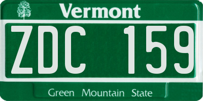 VT license plate ZDC159
