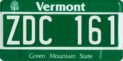 VT license plate ZDC161