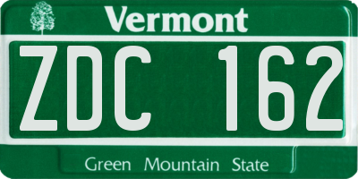 VT license plate ZDC162